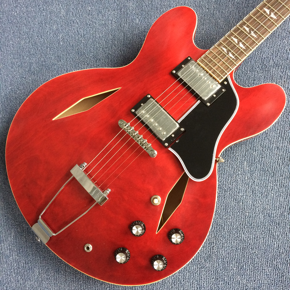 Hollow body jazz electric guitar, rosewood fingerboard mahogany body neck