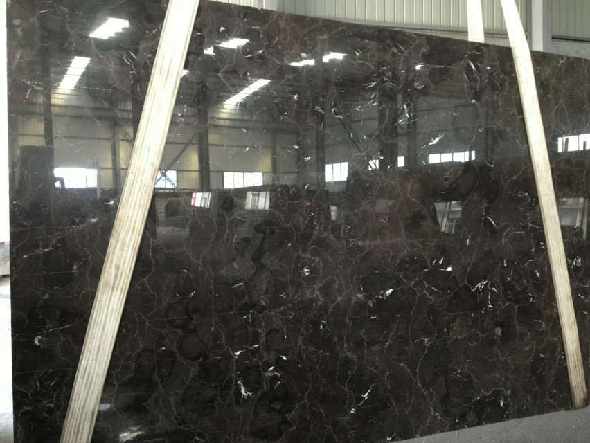 Temple Design Marble Stone Tile , Dark Emperador Marble Tiles For Home