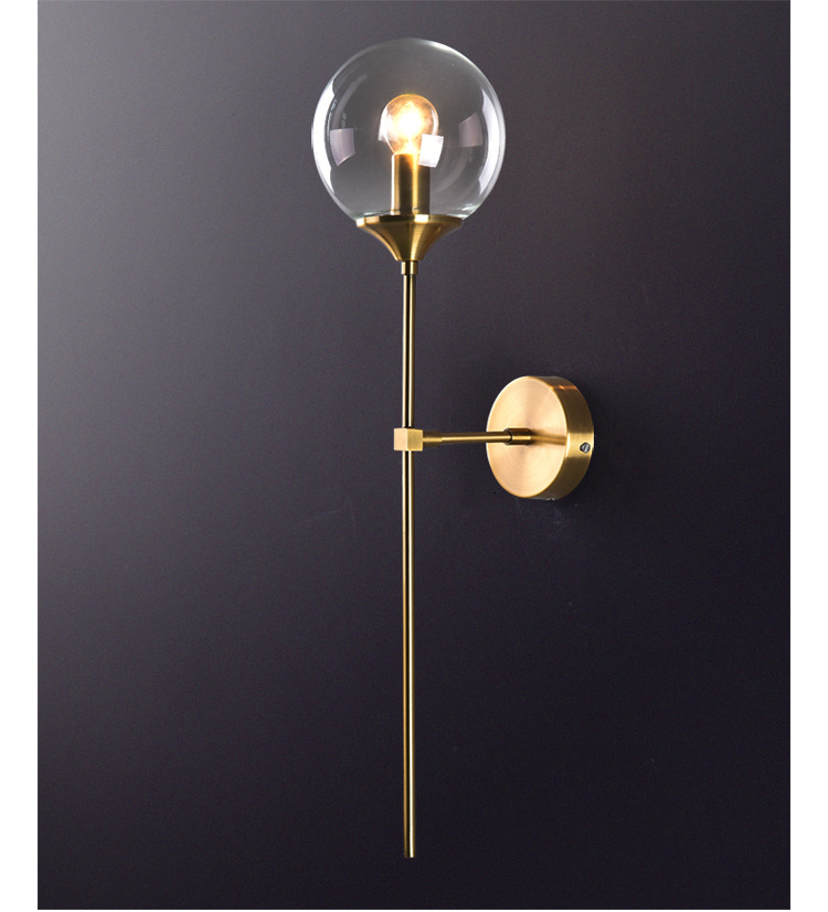 Rose Gold Color glass ball wall sconce for Corridor Living room Studio Bedroom ( WH-OR-07）