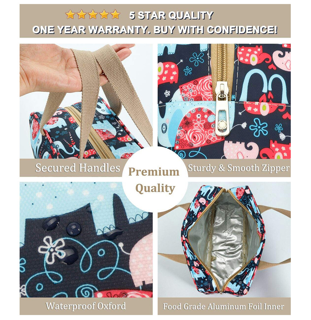 Leak Proof Floral And Elephant Cosmetic Toiletry Bag For Girls