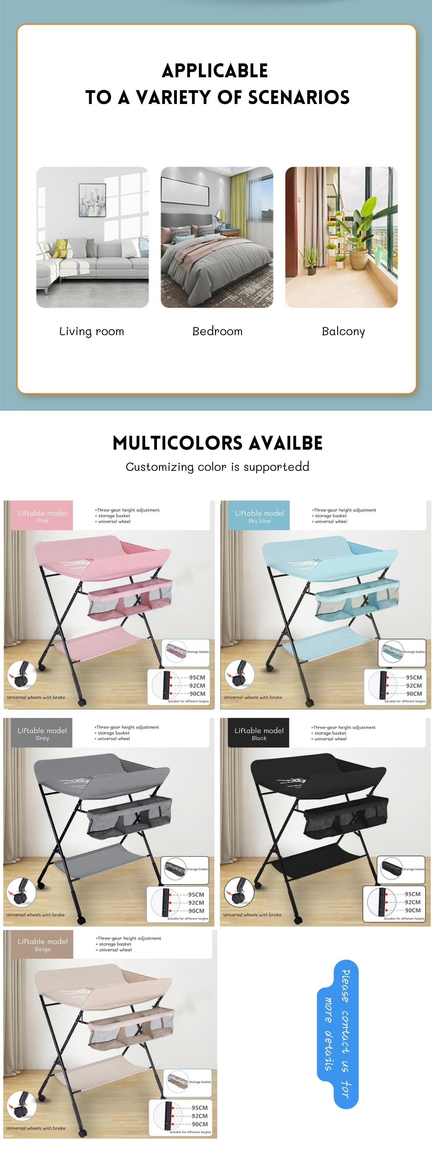 Oxford Fabric And SUS Pipe Baby Changing Table For Kids 0-3 Years Eco Friendly