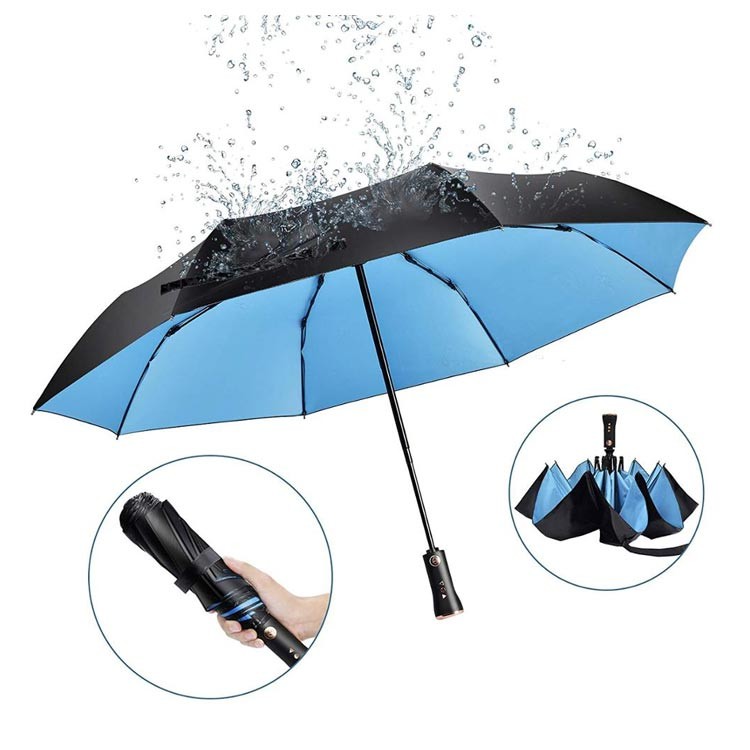 Automatic Open close Pongee 3 Fold Umbrella Dia38" with USB Music Player