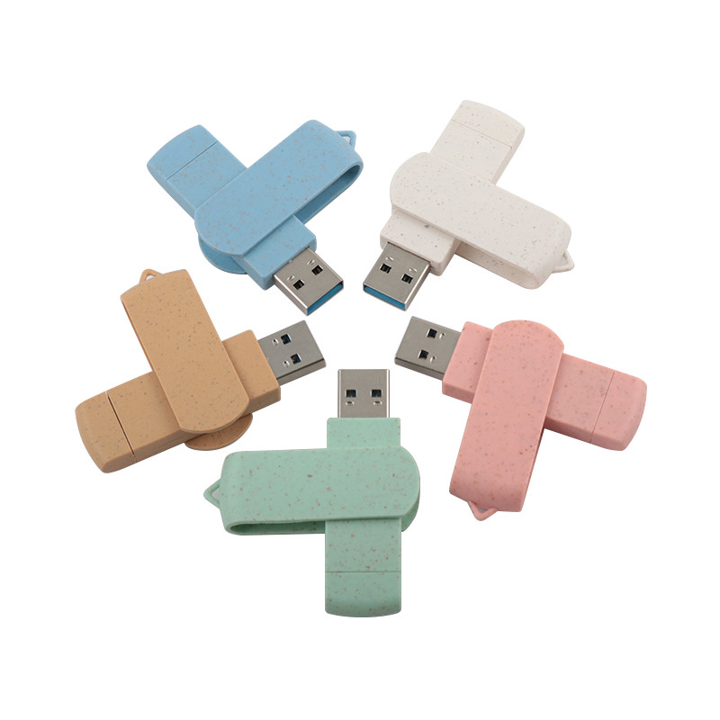 Recyclable Material Box USB Flash Drive With Type C 3.0 Password Protected Data Storage Device