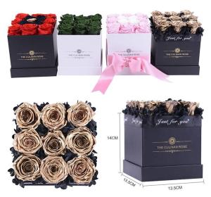 Wholesale Wholesale Eternal Rose Box Assembled Flower Arrangements preserved roses in square gift box from china suppliers