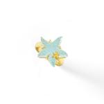 Italian Tagliamonte 16mm Blue Venetian Glass Starfish Ring in 18kt Gold Over
