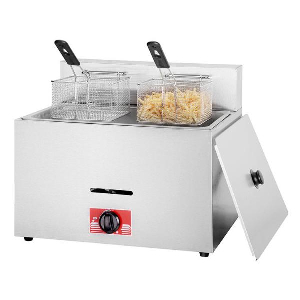Industrial Single Tank Gas Deep Fryer with 2 Baskets and Stainless Steel 201/304