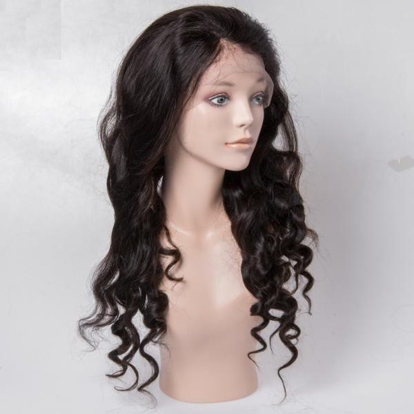 Virgin Human Hair Lace Front Wigs No Shedding For Black Woman , Medium Brown