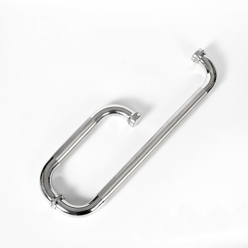 Polishing Glass Shower Door Handles , Bathroom Glass Door Handle ISO9001 OEM