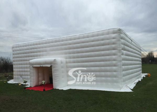 15x15 meters outdoor big white music party inflatable cube tent with 2 doors for