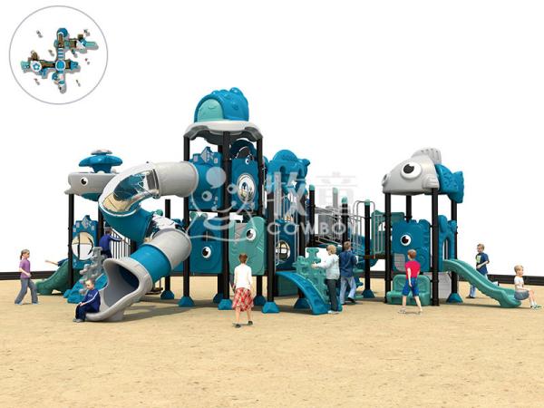Galvanized Steel Pipe And LLDPE Plastic Jungle Play Outdoor Playground Equipment