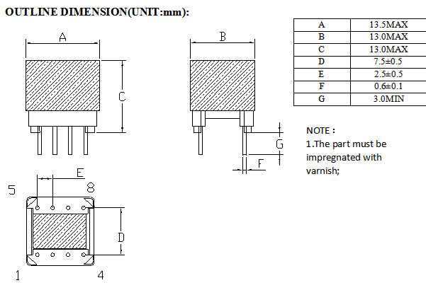 Single Phase Small Size Transformer For Led Driver EP7 Power Inductor Filter
