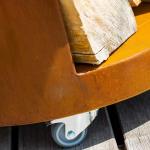 Outdoor Garden Bbq Kitchen Grill Corten Steel Barbecue Wood Burning