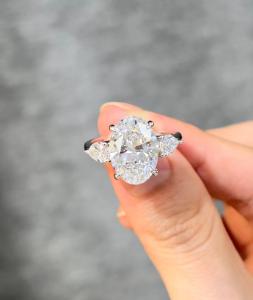 Wholesale Lab Made Diamond Jewelry Three Stones Engagement Wedding Rings Cultivated Diamonds from china suppliers