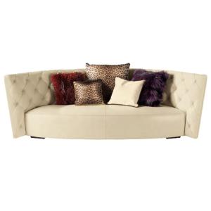 Wholesale OEM Luxury Living Room Furniture Sets Solid Wood Base Matted Leather Hollow Back Two Seat Sofa from china suppliers