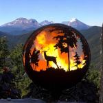 Corten Steel Rust Assembly Required Yes Sphere Steel Fire Pits