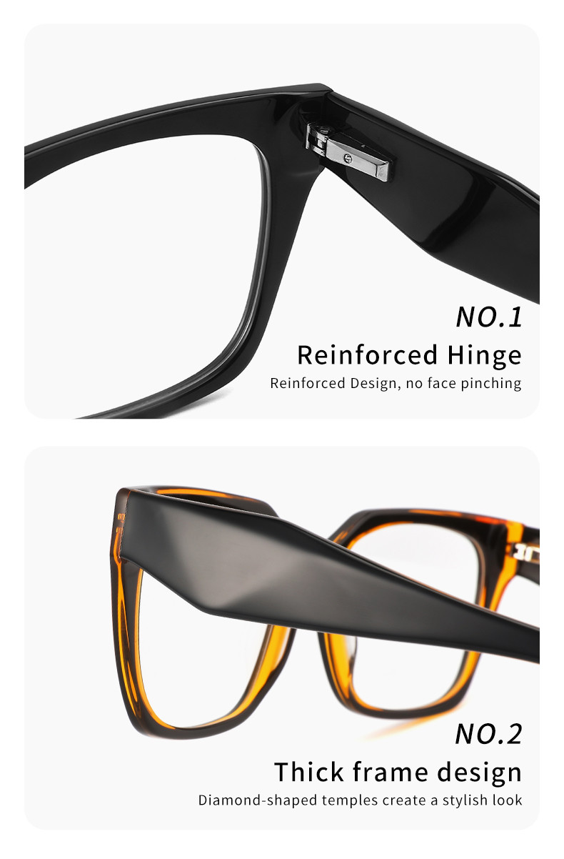 Customize Logo Oversized Frame Glasses Square Spectacle Optical