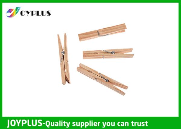 Safety Household Plastic Clothes Pegs Wooden Clips For Clothes OEM / ODM