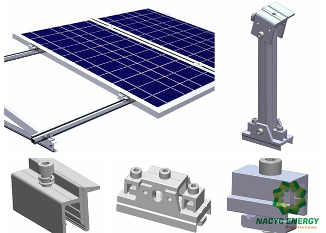Aluminum Solar Panel Flat Roof Mounting System/ Solar Panel Ballast Mounting System