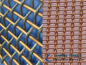 Copper Facade Mesh With Copper Rods and Copper Cable, Building Decoration