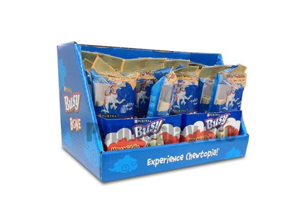 Eye Catching Blue Cardboard Counter Display Boxes , Custom POS Counter Top