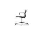 Aluminum Group Modern Office Chair No Wheels Low Back Real Leather Material