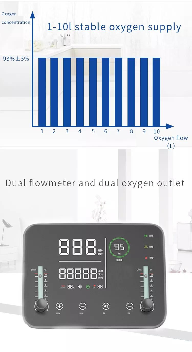 OEM Class II Oxygen Breathing Machine 10L Dual Flow