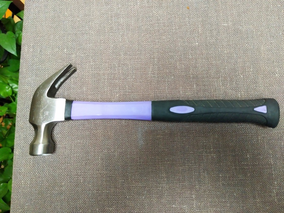 8OZ, 16OZ steel claw hammer(XL0008) with polishing surface and double colors rubber handle