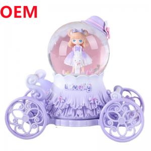 China Custom Polyresin Princess Light Up Water Globe Princess Snow Globe With Musical Box on sale