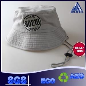 Wholesale 100% Twill Cotton Grey Broad Brimmed Hat Embroidery Logo / Black Plastic Button Available from china suppliers
