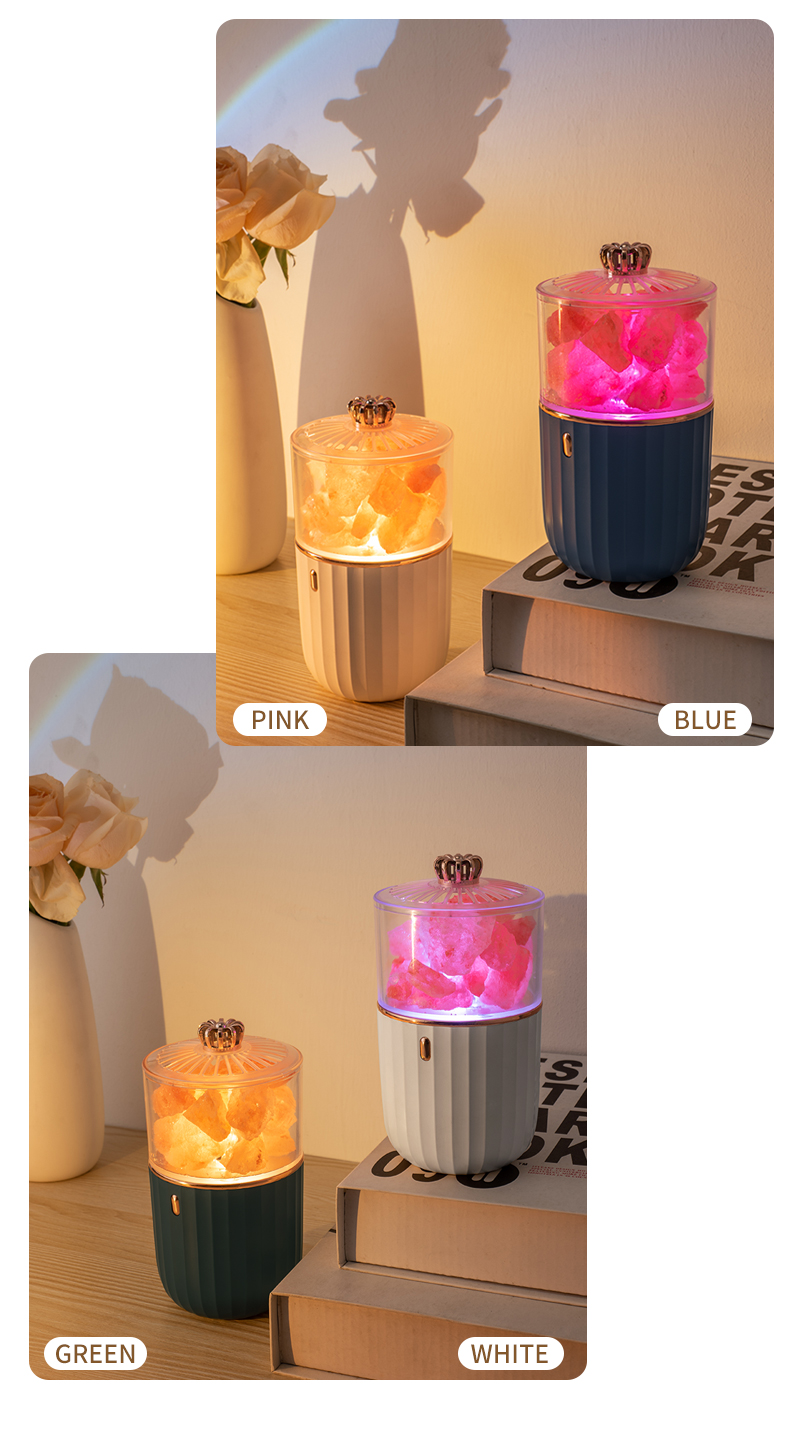 Newest Nature Crystal Salt Rock Aromatherapy Lamp 7 Color Atmosphere Night Light For Bedroom Office Car Air Purify