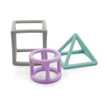 Custom Logo Geometric Food Grade Silicone Teethers Natural Non Toxic
