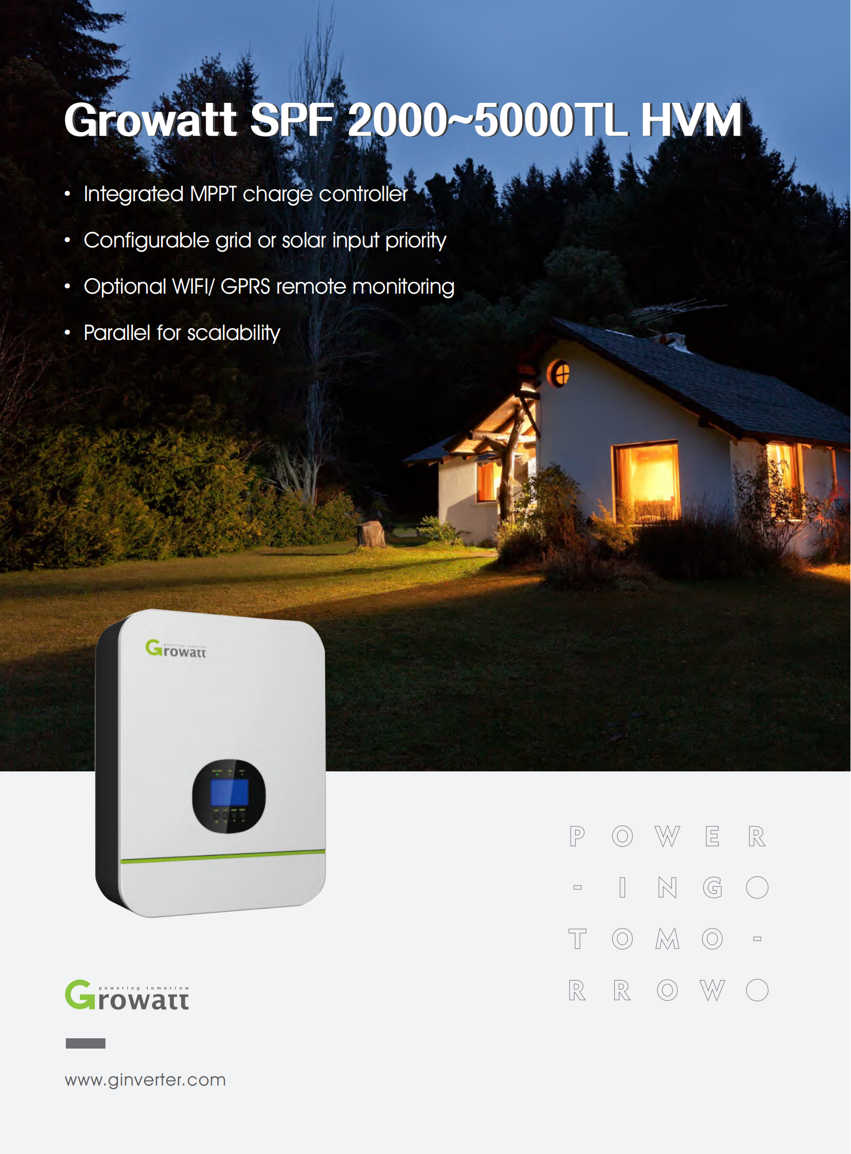Growatt SPF 2000~5000TL HVM 3000W 5000W single phase Off Grid Inverter With CAN/RS485