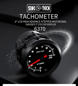 Wholesale 6370 Sensor 52mm Digital Tachometer Gauge 7 Color Stepper Motor Gauges from china suppliers