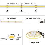Hotel 5V 8mm 320leds 4000K Natural 1cm one cut IP65 Waterproof Electroplate