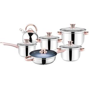 Wholesale 12pcs Non-stick 201 Stainless Steel Cookware Set Nonstick Cooking Pot Colorful from china suppliers