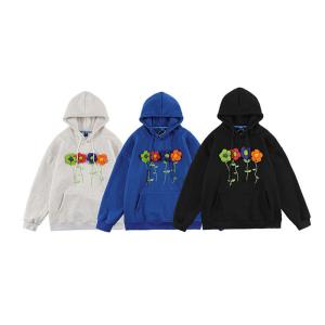 Wholesale Anti Pilling Embroidered Long Sleeve Sweatshirts Loose Floral Fleece Hoodie from china suppliers