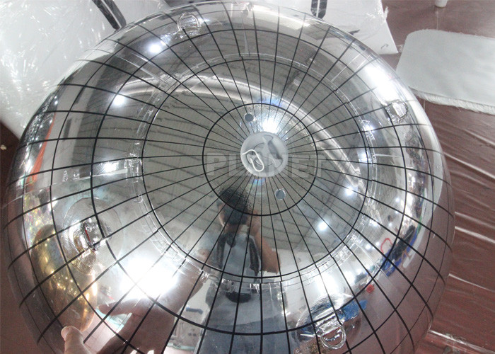 Silver Floating PVC Disco Ball Mirror Reflective Christmas Inflatable Mirror Ball For Decoration