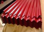 Red Color Prepainted Roofing Corrugated Steel Sheets 0.35mm Thick