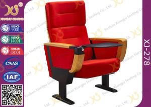 Wholesale Red Fabric Cover Stadium Theatre Seating Chairs With Drink Holder / Folded Movie Seats from china suppliers