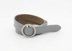 Zinc Alloy Round Buckle Belt , Women'S Leather Waist Belt 1.8cm Width