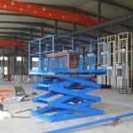 Blue Color Hydraulic Freight Elevator Goods Lift For Warehouse , 2 Years