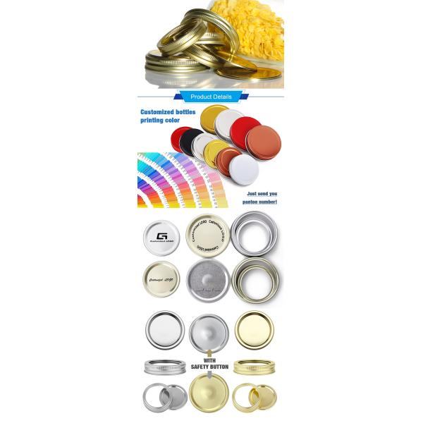 Customized Shape 70mm 86mm Bulk Regular Silver Tinplate Lug Caps for Home Canning