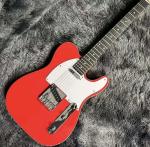 Custom Tele Electric Guitar, Mahogany Body, Red Color, Double Binding, Rosewood