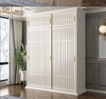 2 Sliding Door Modern White Wardrobe MDF Wooden Veneer Finish