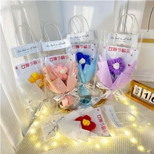Finished Transparent Light Packaging Bag Plush Flowers Bouquet Variety Dolls In