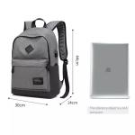 18.5L Oxford Cloth USB Student School Backpack 30*14*44cm