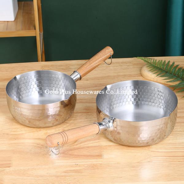 Best quality domestic food pot with long wooden handle kitchen cookware