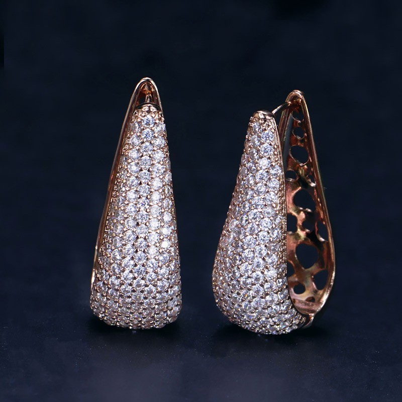 Fashion jewellery Gold Plated AAA CZ Earrings for Women Ladies jewelry earrings necklace jewelry set