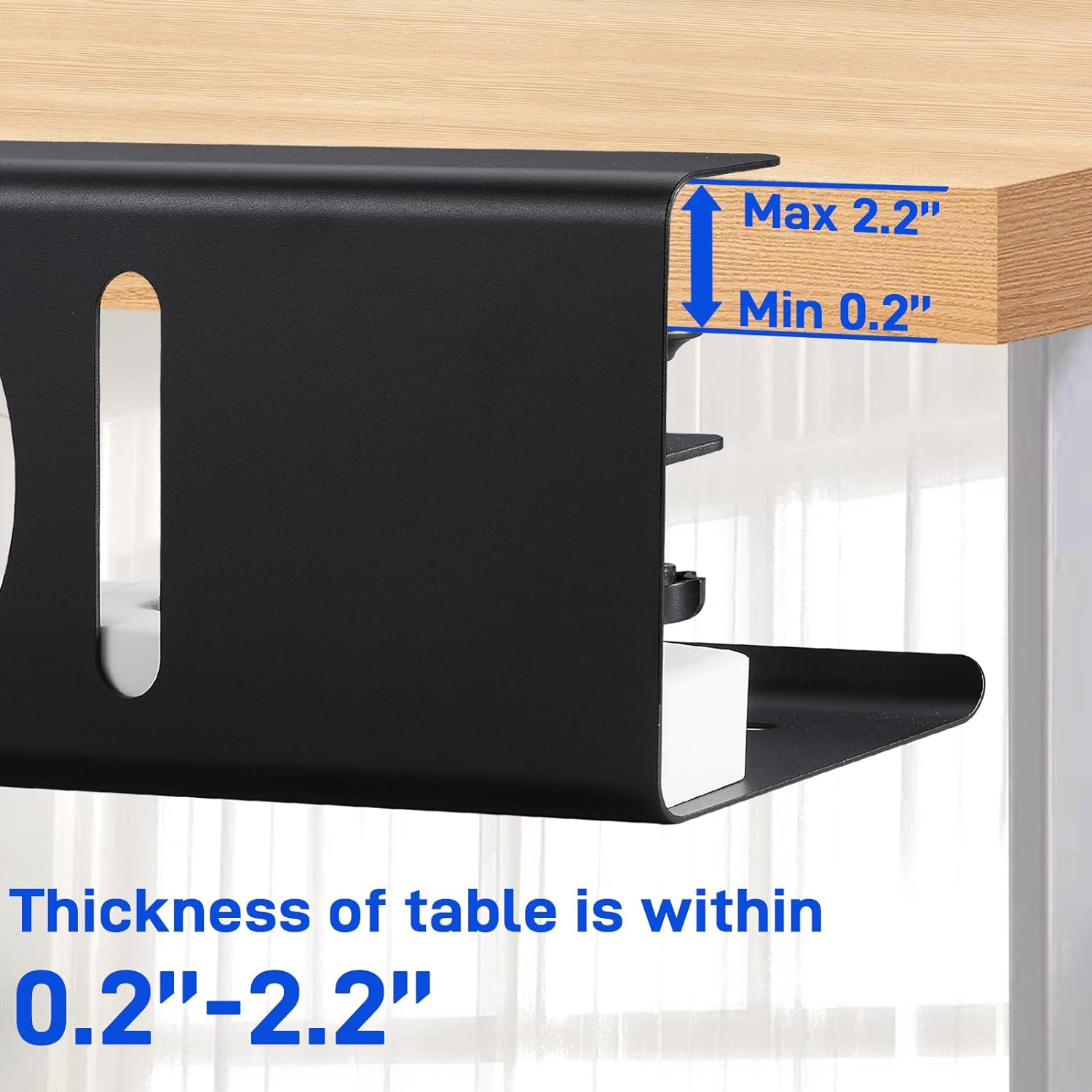 Space-Saving Clamp Desk Mount Cable Management Tray for Standing Desk Organization