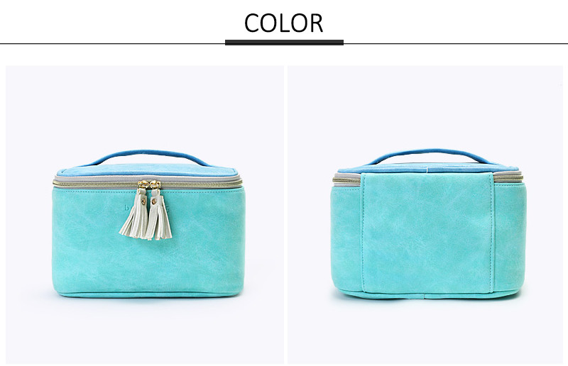 Cylinder Bucket Shape Cosmetic Makeup Bag PU Premium Beach Toiletry Bag